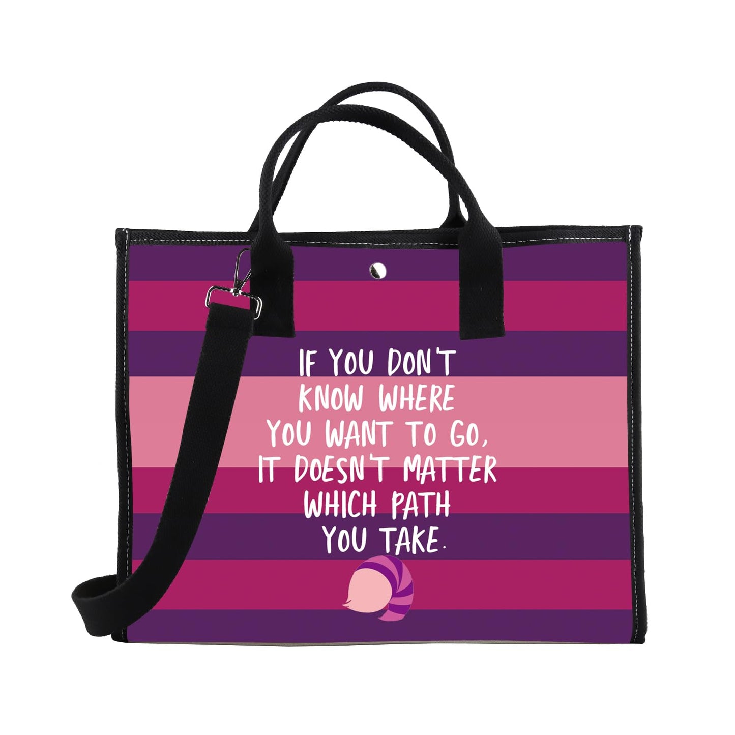 BDPWSS Cheshire Tote Bag Fairy Tales Fan Gift Alice Lover Smiling Cat Gift Alice Wonderland Fan Travel Pouch (Path You Take TE)