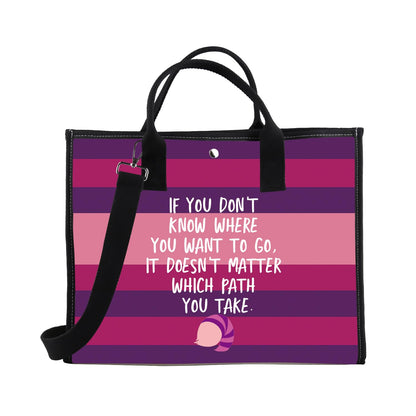 BDPWSS Cheshire Tote Bag Fairy Tales Fan Gift Alice Lover Smiling Cat Gift Alice Wonderland Fan Travel Pouch (Path You Take TE)