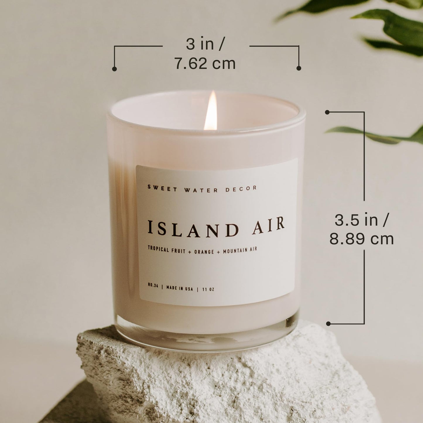 Sweet Water Decor Salt and Sea Candle - Sea Salt, Citrus, Amber, Musk, Beach Scented Soy Candles for Home - 11oz White Glass Jar + Wood Lid, 50+ Hour Burn Time, Made in the USA