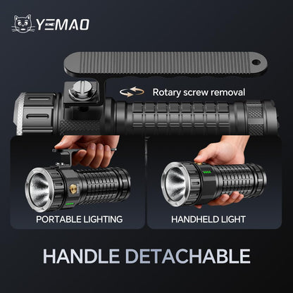 Yemao Rechargeable Flashlights 11800 High Lumens, Brightest Flashlight, Super Bright LED Flashlight Type C Charged, 5 Modes Long Lasting 60 Hours, for Emergencies, Camping, Outdoor, Caving