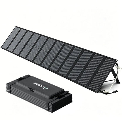 Arkpax 200W Foldable Solar Panel Kit 12-Fold Portable Solar Charger with Adjustable Kickstand IP65 Waterproof for Power Station Camping RV Outdoor Home Emergency Off-Grid Use