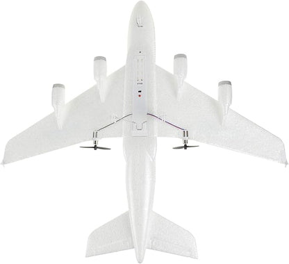 RC Plane Remote Control Airplane 2.4Ghz DIY 2 Channels Remote Control Airplane Built in 6-Axis Gyro A380 RC Aircraft for Kids EPP Foam Glider for Beginner