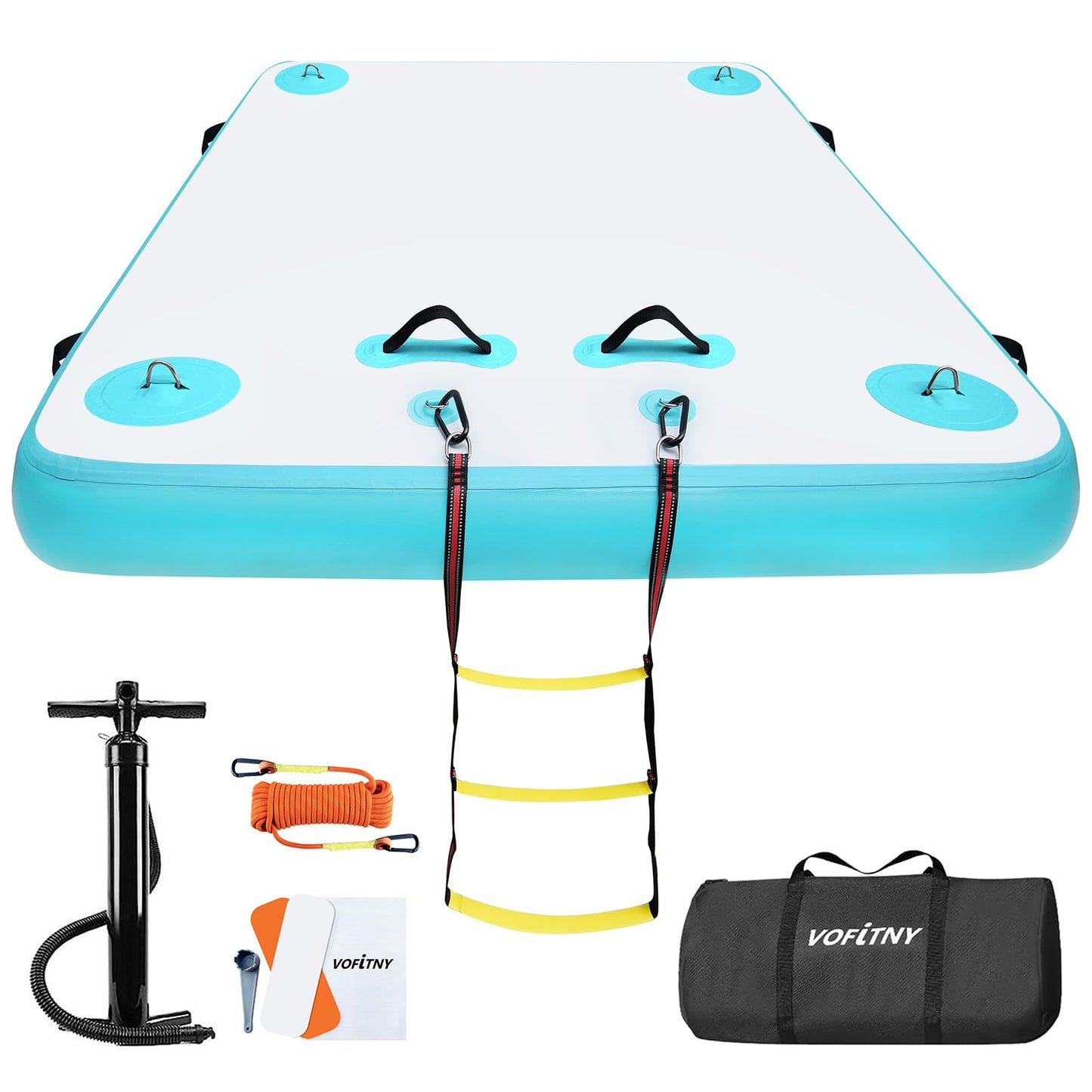 VOFiTNY Inflatable Floating Dock with Electric Air Pump for Inflatable