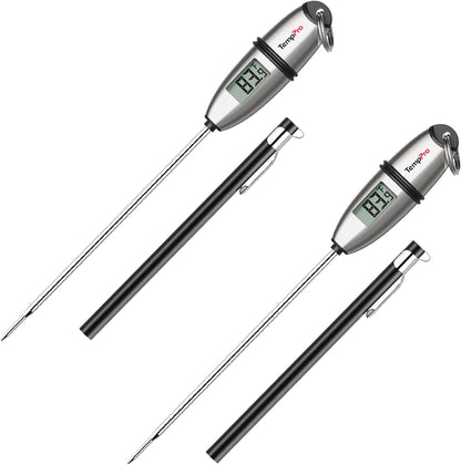TempPro Digital Food Thermometer - Super Long Probe for Cooking, Baking & BBQ | 2 Pack
