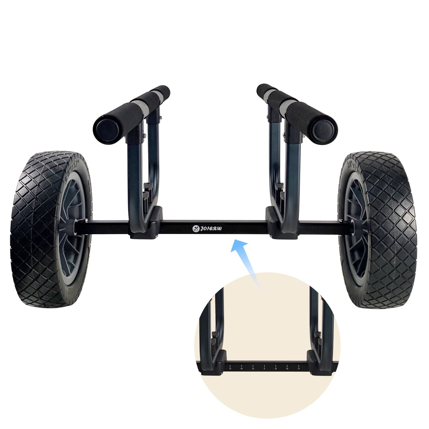 Heavy Duty Kayak Cart, Width Adjustable Canoe Cart with 12inch Flatfree Beach Wheels Boat Dolly Cart Transport Carrier