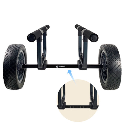 Heavy Duty Kayak Cart, Width Adjustable Canoe Cart with 12inch Flatfree Beach Wheels Boat Dolly Cart Transport Carrier