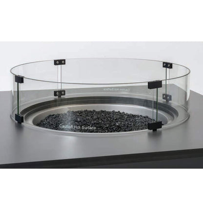 Hiland 22'' Round Tempered Glass Wind Screen for Fire Pit Table, Glass Wind Guard, 6'' in Height, Hardware Included, Easy Assembly