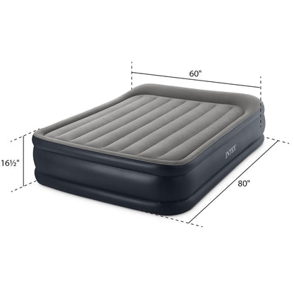 Intex 64131ED Dura-Beam Plus Deluxe Pillow: Fiber-Tech – Twin Size – Built-in Electric Pump-– 16.5in Bed Height-– 300lb Weight Capacity,(Pack of 3)