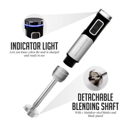 OVENTE Immersion Hand Blender, 300W Electric Handheld Portable Stick Mixer with 2 Mixing Speed and Stainless Steel Blades for Effortless Blending Smoothies, Shakes, Puree or Baby Food, Red HS560R