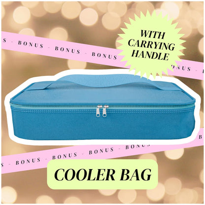 Charcoolerie Chilled Snackle Box, Divided Serving Tray, with Ice Pack and Bonus Insulated Carry Bag, with Leak-Resistant 4-Latch Lid, 16 Compartments, Keeps Snacks Cold for Hours, Gift-Ready Packaging