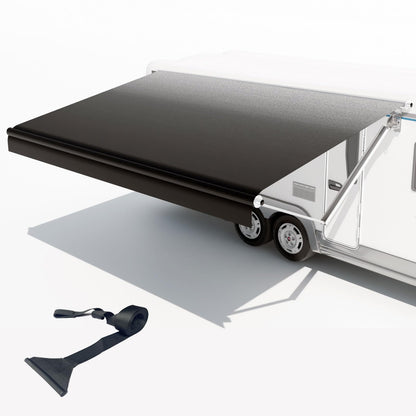 CYLAND RV Awning Fabric Replacement,Camper Trailer Motorized Awning Replacement for Motorhome,Heavy Duty Weatherproof 18.5oz Outdoor Vinyl RV Canopy 20'(Fabric 19'2") Black Fade