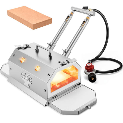 Caifus 2 Burner Propane Forge with Double Doors, Portable Gas Blacksmith Forge Kit with Gas Ball Valve and 30PSI Regulator, Knife Making and Metalworking Blacksmithing Tools for Beginners