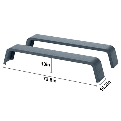 2 Pack Tandem Axle Trailer Fenders Fit for 13"-15" Tires,72-7/8"x10-1/4"x13" Heavy Duty Steel Trailer Fenders Double Axle Car Hauler,Cargo,Utility,Landscape Trailer