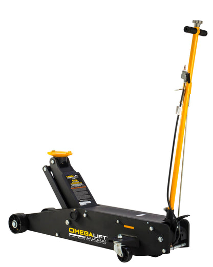 Omega 22101C Black Hydraulic Long Chassis Service Jack - 10 Ton Capacity