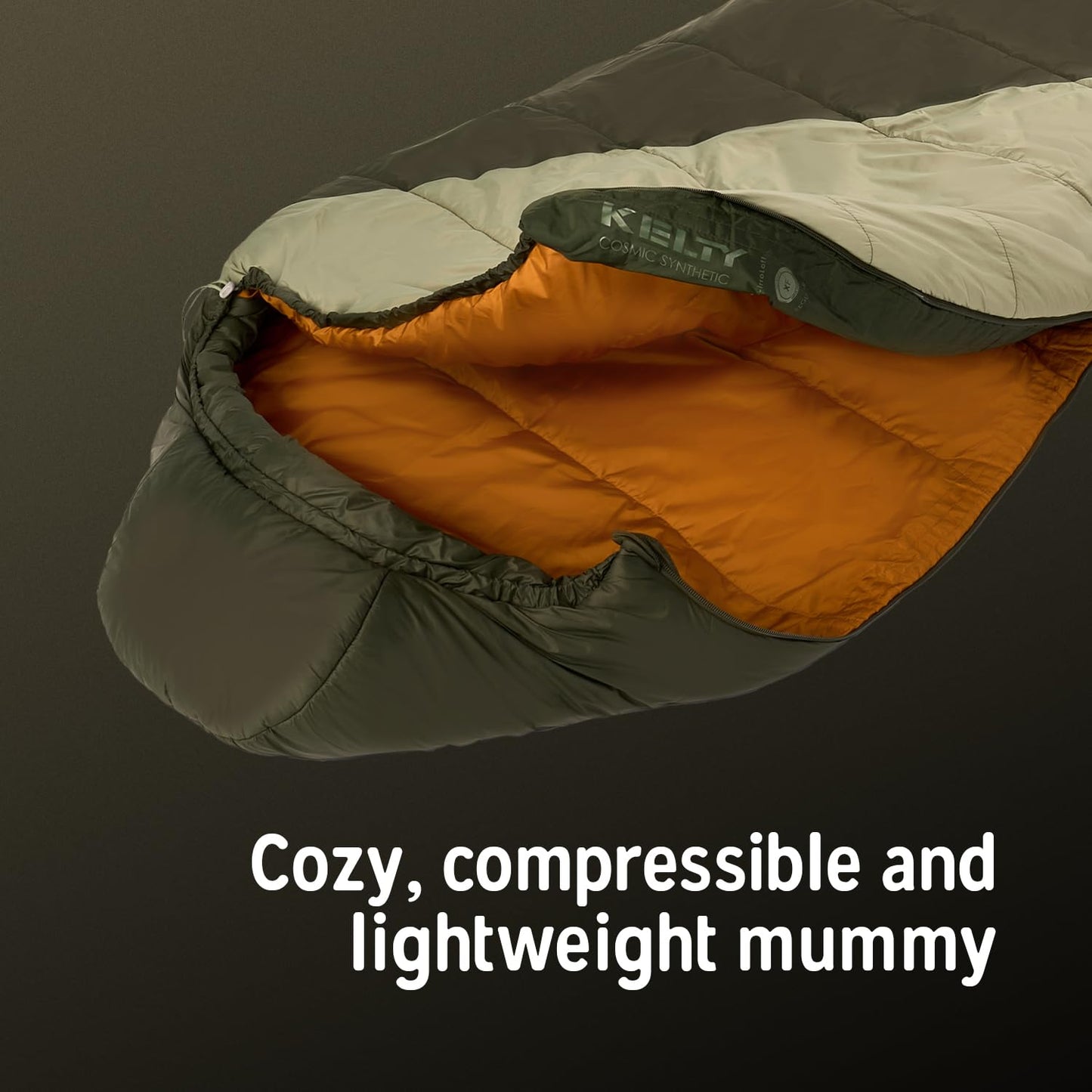 Kelty Cosmic Synthetic Fill 40 Degree Backpacking Sleeping Bag with Compression Straps, Compact and Lightweight (Long (2025))