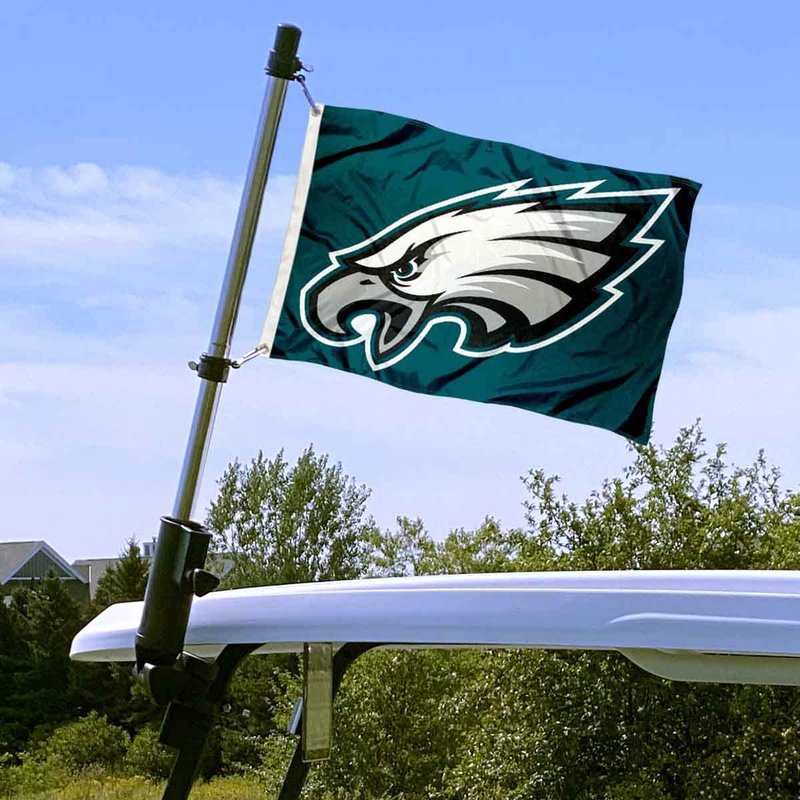 Philadelphia Eagles Golf Cart Flag Pole and Holder Mounting Bracket