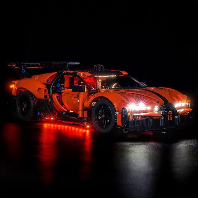 Upgraded Led Light Kit Compatible with Lego Bugatti Chiron Pur Sport Hypercar Building Set Lights Decoration Compatible with Lego 42222 Best Gifts for Adults (Model Not Included)