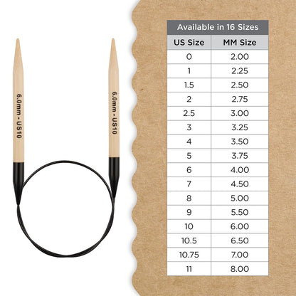 Knitter’s Pride Bamboo Luxe Fixed Circular Needles 24"" (60cm) – US Size 10 (6mm)
