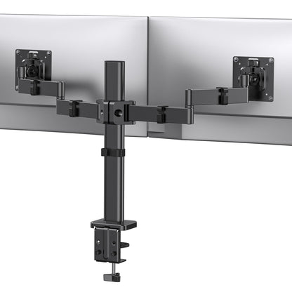 ErGear Dual Monitor Stand for 17-32 inch, Dual Monitor Mount with Adjustable Tilt, Swivel, Rotation, Tiered Arms for Extra Height, Supports 22 lbs per Arm