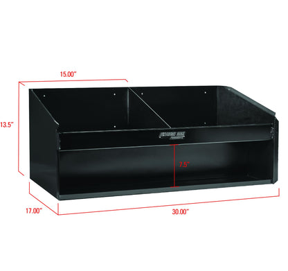 Extreme Max 5001.6139 Double Helmet Bay Wall-Mount Aluminum Cabinet Organizer for Enclosed Race Trailer, Shop, Garage, Storage - Black