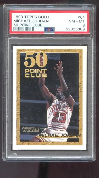 1993-94 Topps #64 Michael Jordan GOLD PSA 8 Graded Basketball Card 50 Point Club NBA 1993 1994 Chicago Bulls