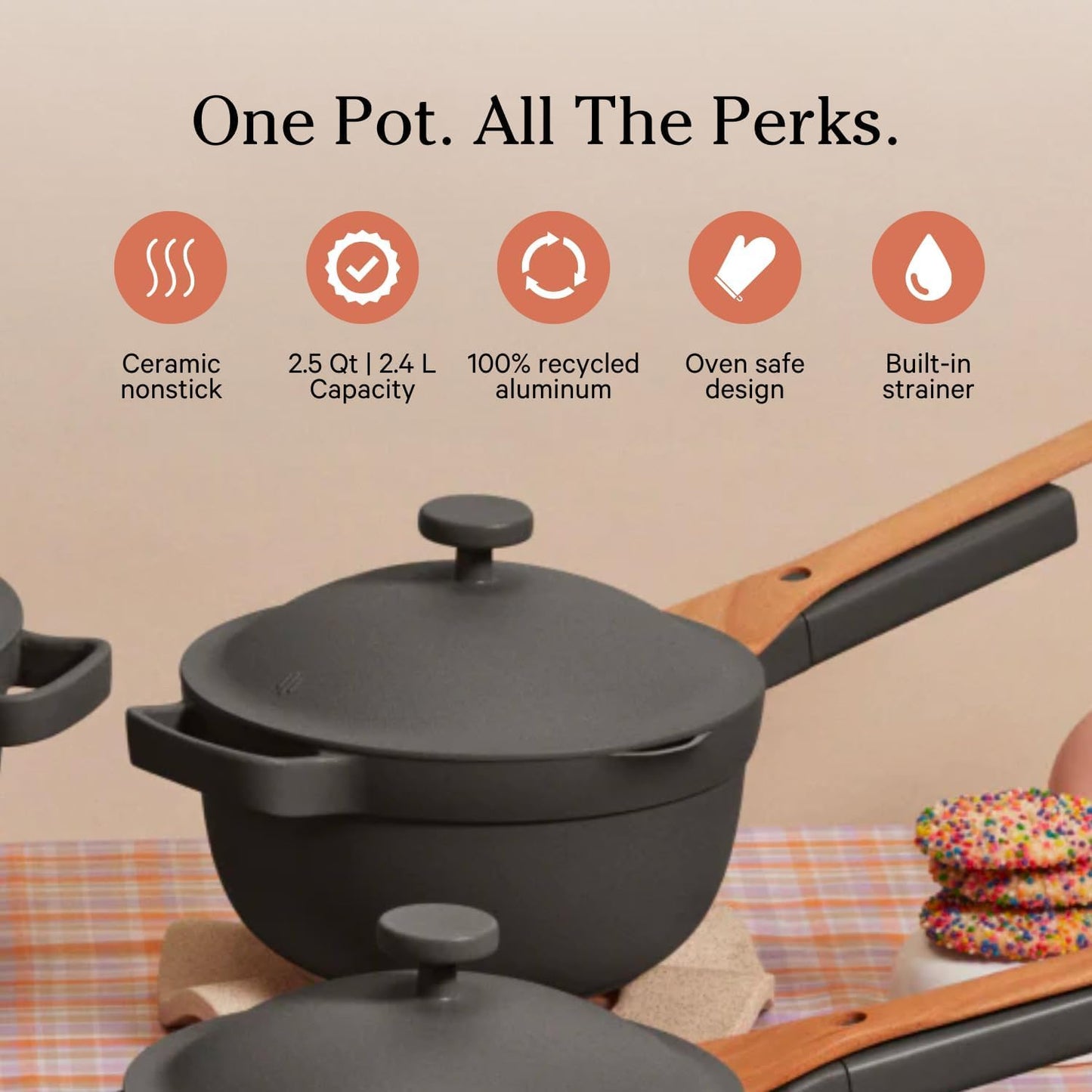 Our Place Mini Cookware Duo | 6-Piece Ceramic Cookware Set with Mini Always Pan & Mini Perfect Pot | Induction & Oven Safe up to 450°F | Nonstick, PFAS-Free Non-Toxic Cookware | Char