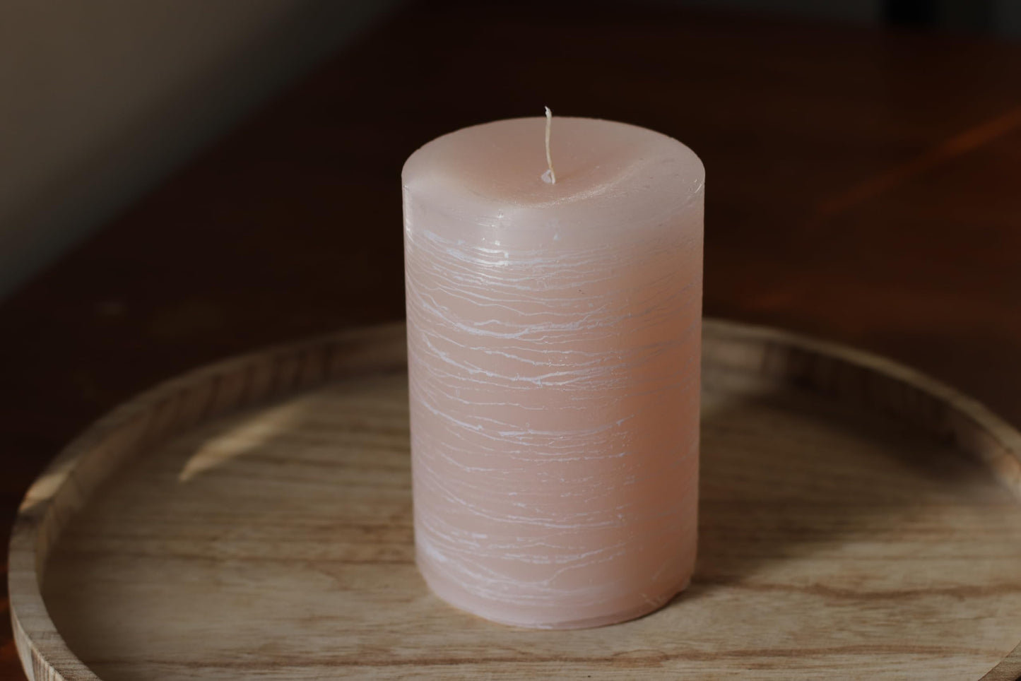 Modern Candle Design Large Unscented Rustic Nordic Pillar Candle Handmade in the USA (Peach Blush)