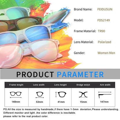 FEIDUSUN Sunglasses Men Polarized Sunglasses for Mens and Womens,Black Retro Sun Glasses Driving Fishing UV Protection
