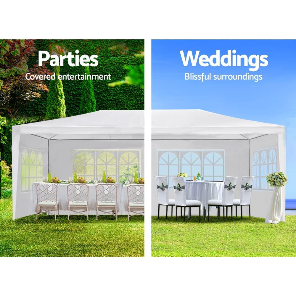 10'x30' Party Tent, Outdoor Wedding Canopy Tents for Parties with 5 Removable Sidewalls, Heavy Duty Canopy Outside Gazebo Event Tent for Parties Garden Patio Backyard, White