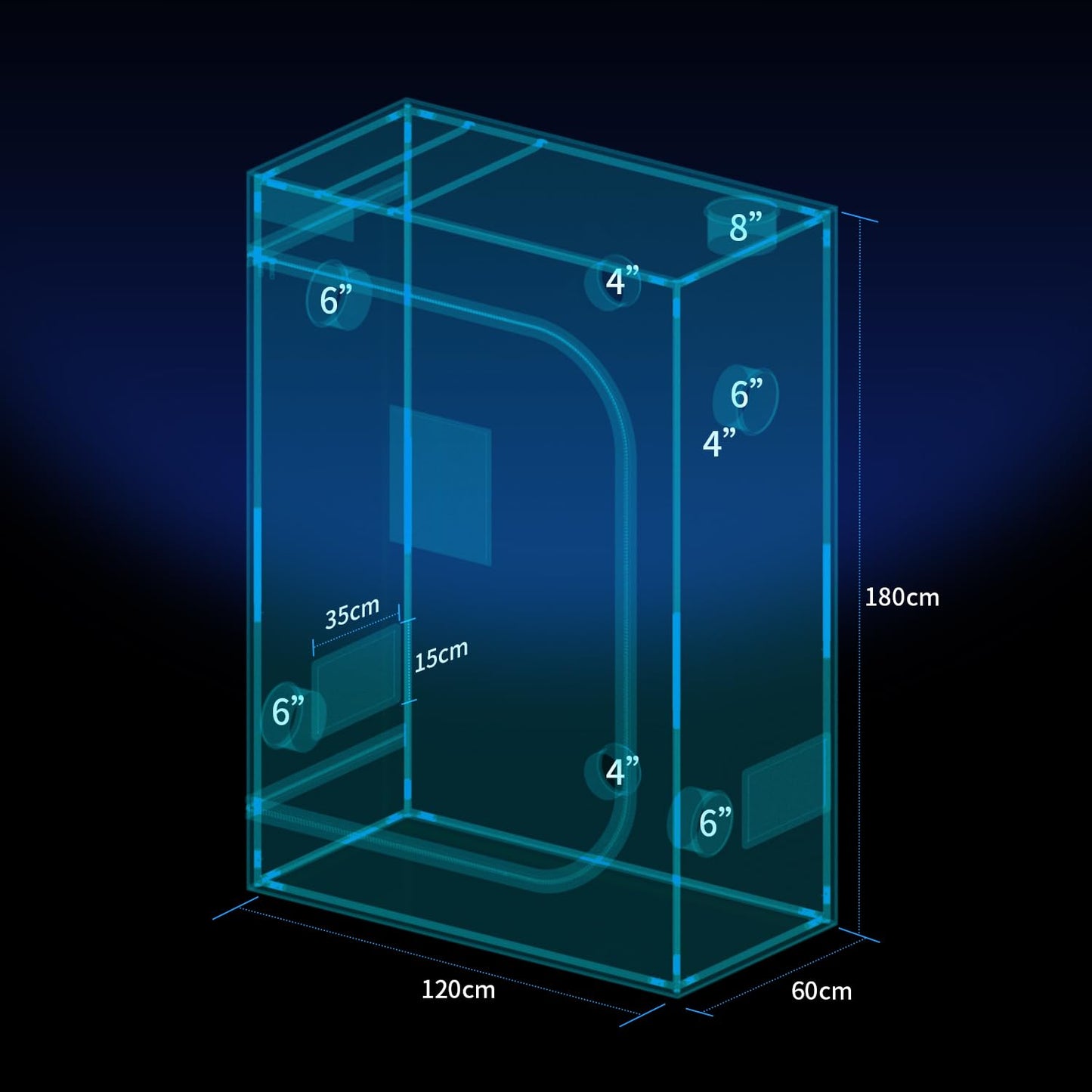 Grow Tent 4'x2'(48"x24"x72"), Heavy Duty 1680D Mylar Indoor Grow Tent for Plant, Space-Saving Rectangle Hydroponic Tent with Observation Window, Metal Frame & Floor Tray