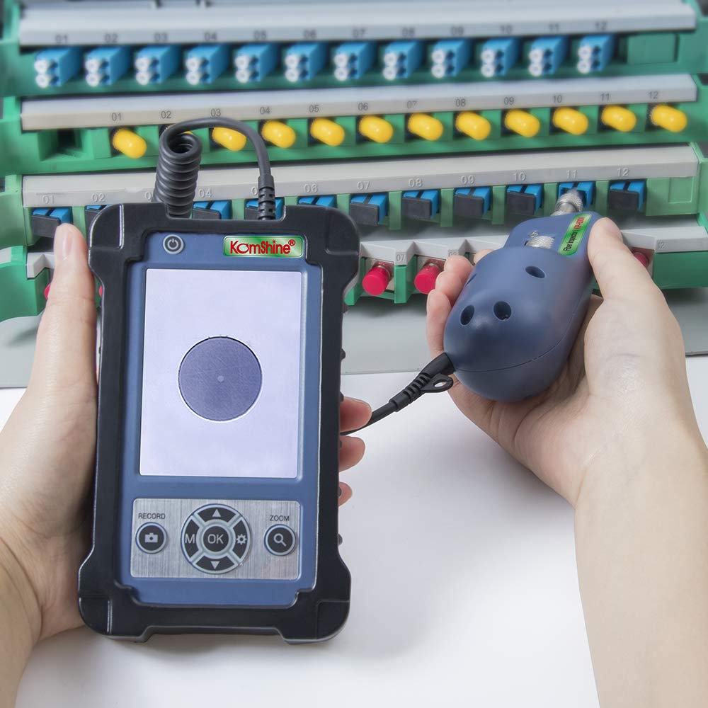 400X Magnification Optic Fiber Inspection Probe Komshine KIC-05D Optical Video Inspection Kit + Cleaner Cleaning Pen SC FC ST 2.5mm/LC 1.25mm + Fiber Cleaning Wipes 600+ Cleanings