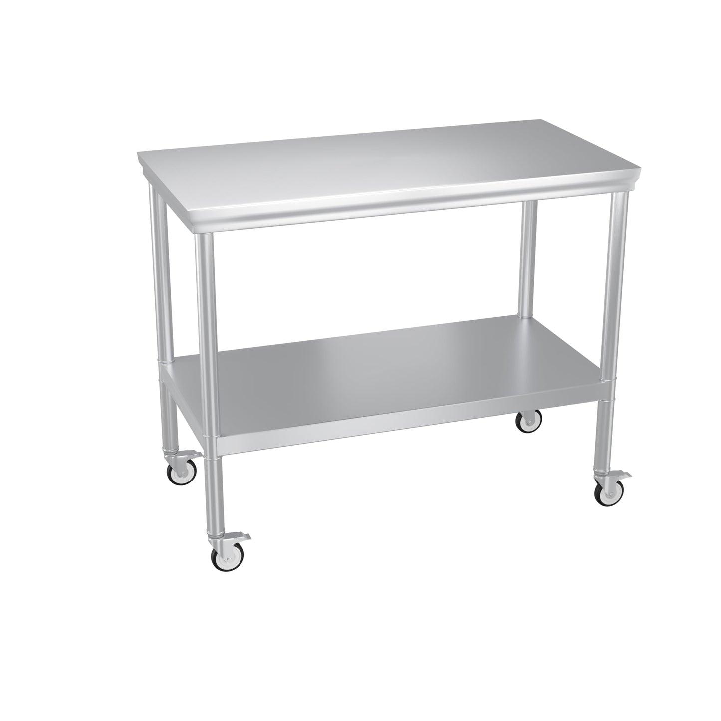 FITHOW Stainless Steel Pulley Workbench with Casters, 20 * 40 inches Commercial Heavy-Duty Workbench and Prep Table with Lower Shelf, Suitable for Restaurant Kitchens, Outdoor barbecues and garages