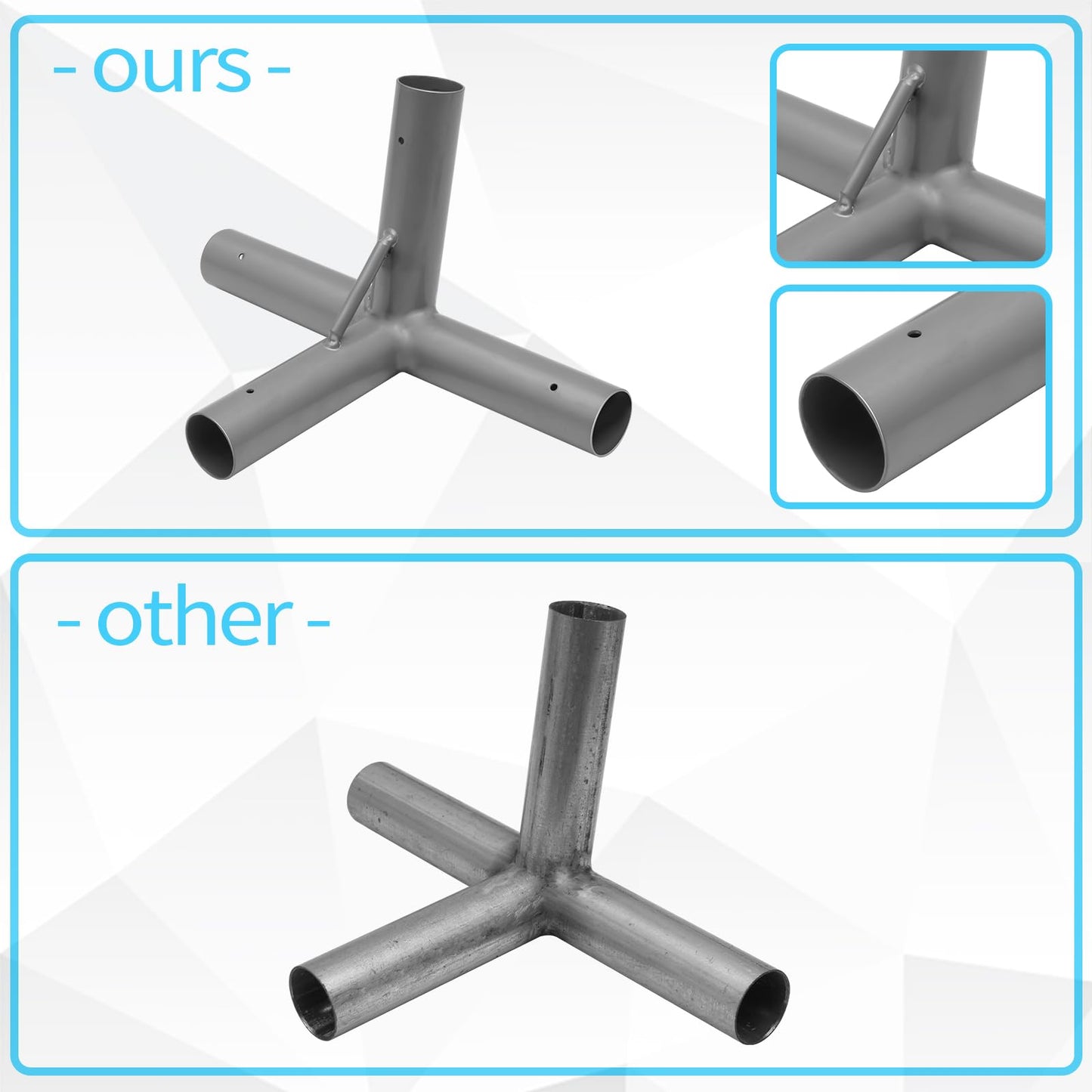 ICITYWALL 8 Leg Carport Kits，Slant Roof Canopy Fitting Kit with 1-3/8" ID, Galvanized Steel Carport Connectors, shed Frame kit DIY Project