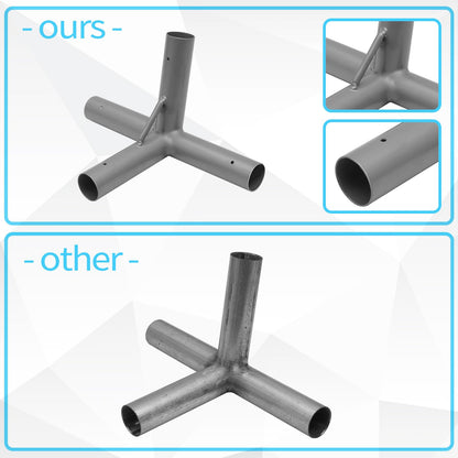 ICITYWALL 8 Leg Carport Kits，Slant Roof Canopy Fitting Kit with 1-3/8" ID, Galvanized Steel Carport Connectors, shed Frame kit DIY Project