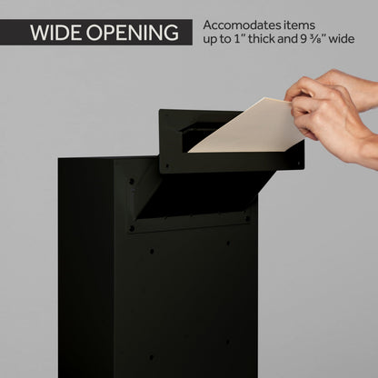 Durabox Through-The-Wall Drop Box Deposit Safe 17 x 13 x 7 - Heavy Duty Steel Mailbox with Lock for Receiving Mail, Checks, Letters, Cash and More for Home, Office and Commercial Use (D700) (Black)