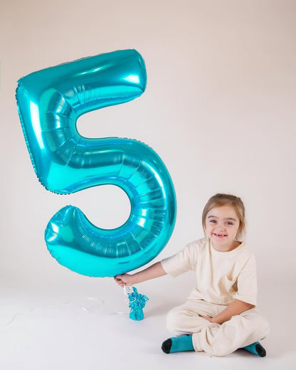 5 Balloon, Blue Number Balloons 40 Inch, 5th Birthday Balloon Decorations, Blue Party Supplies, 5 Number Balloons, Number 5 Balloon