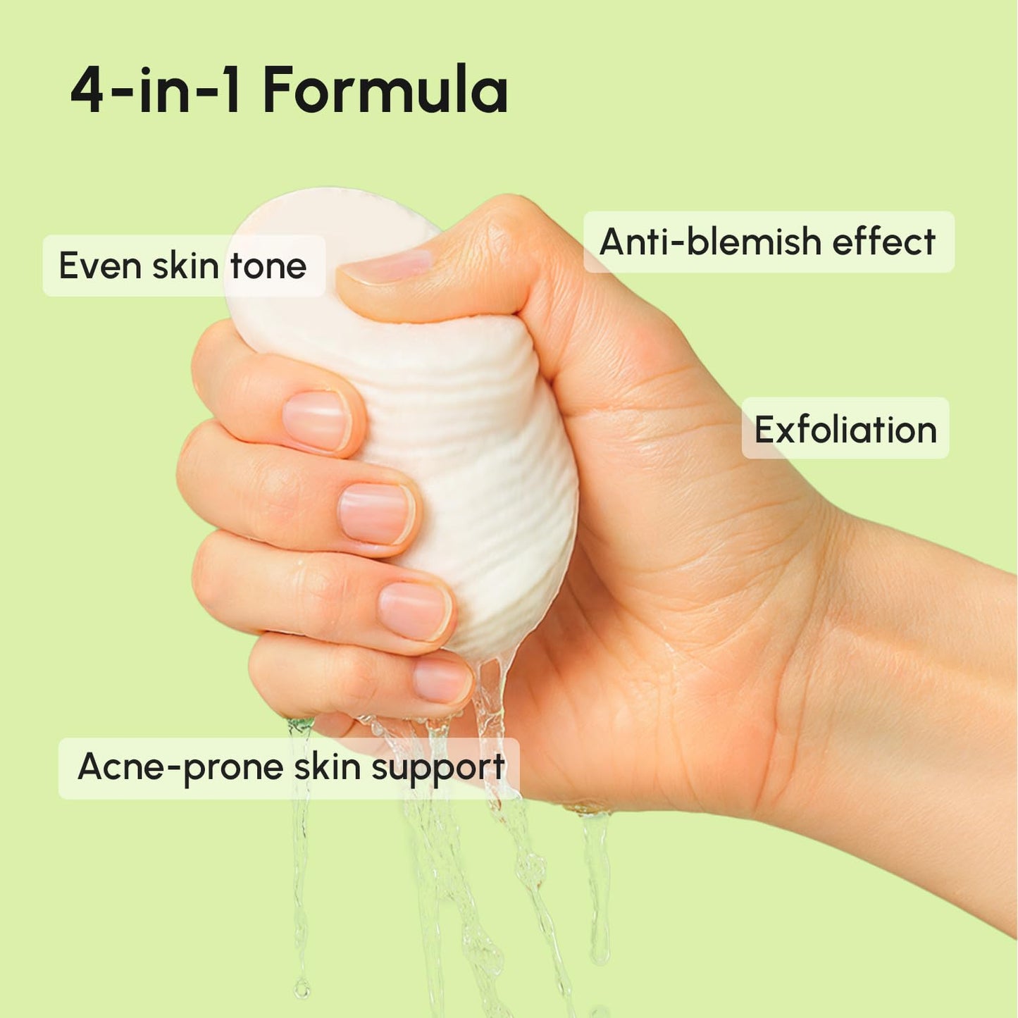 MAREE Blemish Toner Polishes - Daily Facial Radiance Toner Polish - Witch Hazel Pads Acne Face Toning - Acne Skin Care with BHA Salicylic Acid - Blemish Clearing Witch Hazel Wipes