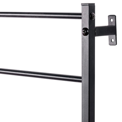 MyGift Wall Mounted Metal Garden Trellis for Climbing Plants Vines & Ivy, Matte Black Outdoor Panel with 14 Support Bars Outdoor Hanging Support Frame – No Assembly Required