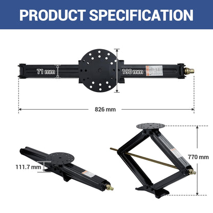 7500 LBS Heavy Duty Scissor Jacks Set of 4, 4 in to 30 in Adjustable Camper Trailer RV Leveling Stabilizer, Car Scissor Lift Jack with Crank Handle & Drill System for Travel Trailer Camper