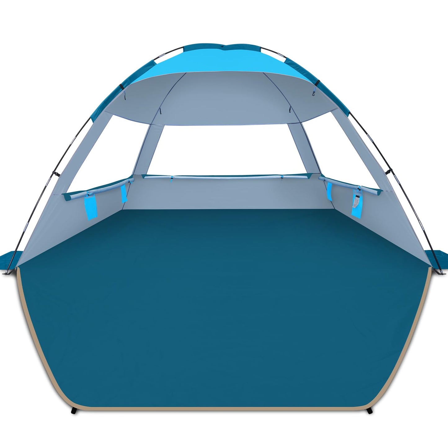 COMMOUDS Beach Tent Sun Shelter for 3/4/6/8 Person, UPF 50+ UV Protection Beach Shade Canopy Tent, Lightweight, Easy Set Up and Carry