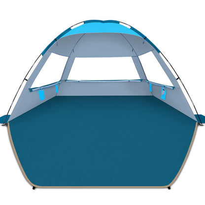 COMMOUDS Beach Tent Sun Shelter for 3/4/6/8 Person, UPF 50+ UV Protection Beach Shade Canopy Tent, Lightweight, Easy Set Up and Carry