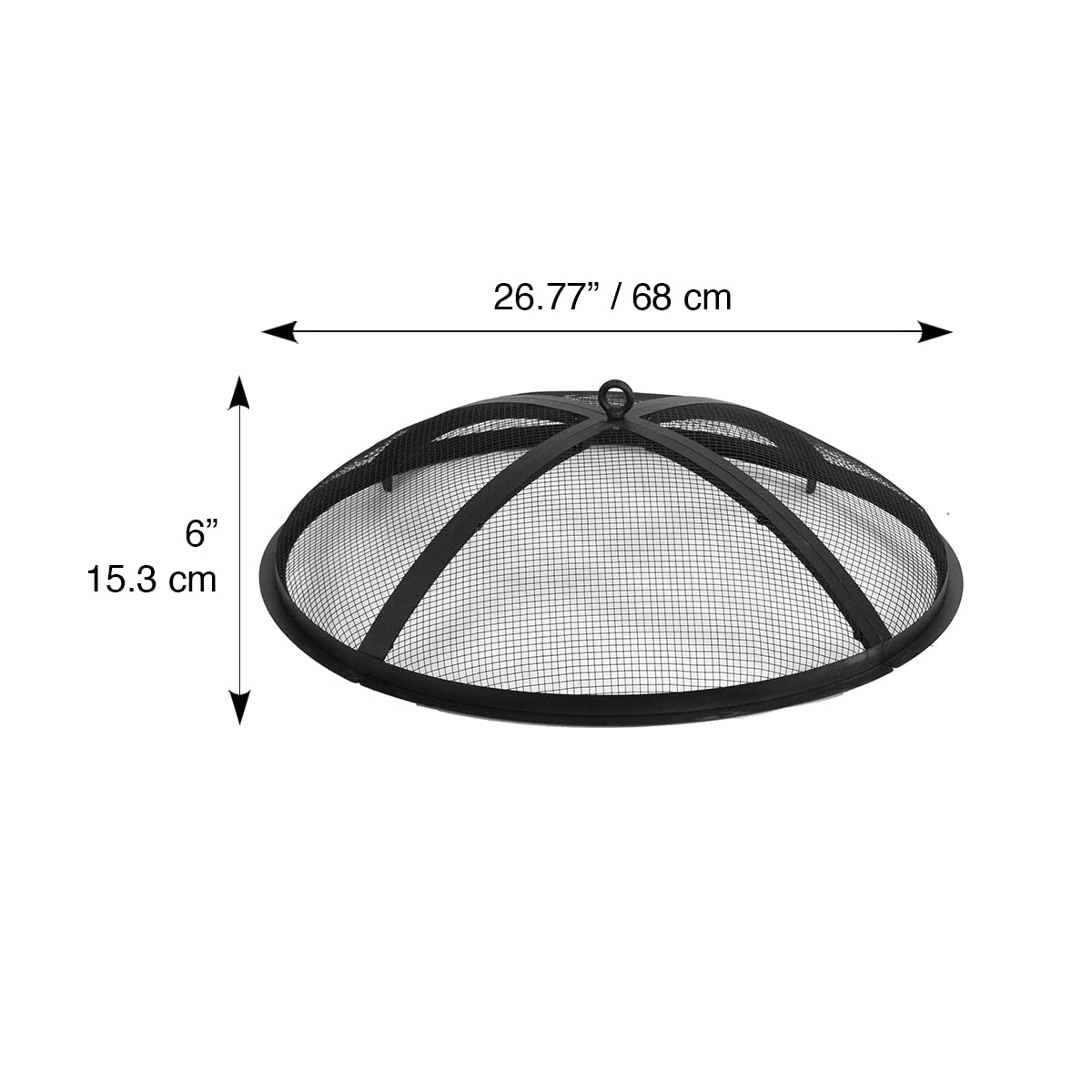 Blue Sky Outdoor Living Round Domed Spark Screen and Screen Lift for The Mammoth Patio Fire Pit