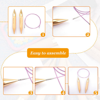 Mdoker Large Bamboo 25mm Circular Knitting Needles for Chunky & Bulky Yarn,Size 50 40 Inch Circular Knitting Needles for Handmade Knitting DIY and Any Weaven Yarn Projects(US Size 50,25mm)