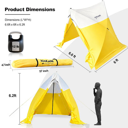 XIXIKANK Instant Pop-Up Emergency Shelter, 30-Second Setup All-Weather Work Tent for Disaster Relief, First Aid, Outdoor Survival & Worksites, Waterproof & Windproof 6.6ft x 6ft x 6.2ft