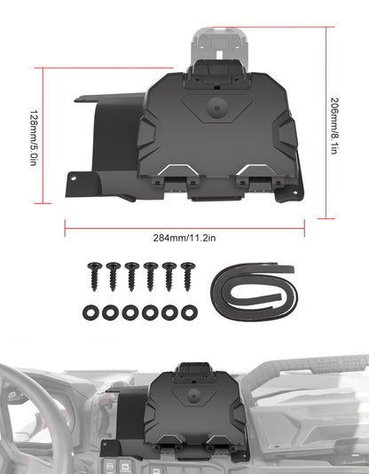 XATVXUTV Electronic Device Holder with Storage Integrated for Can Am Defender, Electronic Device GPS Mount Phone Tablet Holder with Extra Storage Box for Can-Am Defender HD9 MAX 2022-2025 Accessories