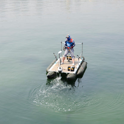 AQUOS Haswing CaymanB Electric Bow Mount 12V Saltwater & Freshwater Trolling Motor - 55lbs Thrust, 54in Shaft, with Wireless Remote & Wireless Foot Control, Quick Release Bracket