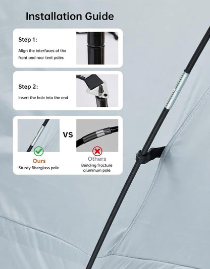 Truck Bed Tent for Pickup Trucks, Waterproof PU3000 Oxford Pickup Truck Tent with Awning, 2-Person & Easy Setup Truck Camping Tent for Silverado 1500 F150 Ram 1500