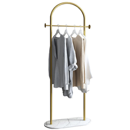 BUZUEY Freestanding Clothing Rack with Marble Base,Modern Gold Arch Garment Rack for Small Spaces,Sturdy Metal Coat Rack,Clothes Racks for Hanging Clothes in Bedroom,Closet,Entryway,Boutique Display