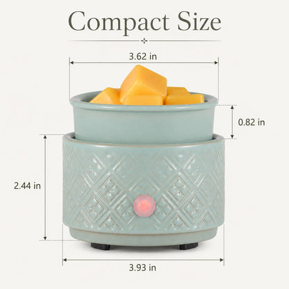 Wax Melt Warmer for Scented Wax,3-in-1Ceramic Wax Warmer Fragrances Candle Oils, Home Fragrance Burner,Electric Candle Warmer Perfect Christmas Gifts for Mom Women(Gree)