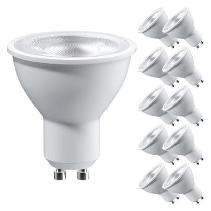 Sparkling Wonderful GU10 LED Bulbs, Dimmable 7W, 3000K Warm White, 10 Pack, Model DB0598-GU10-7W-3000K